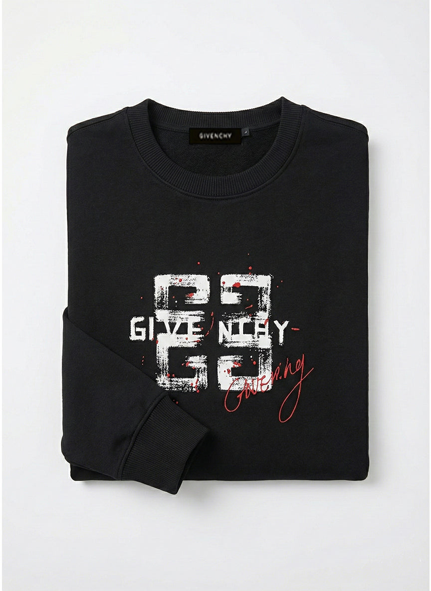 Givenchy Black Distressed Logo Crewneck Sweatshirt - image 3