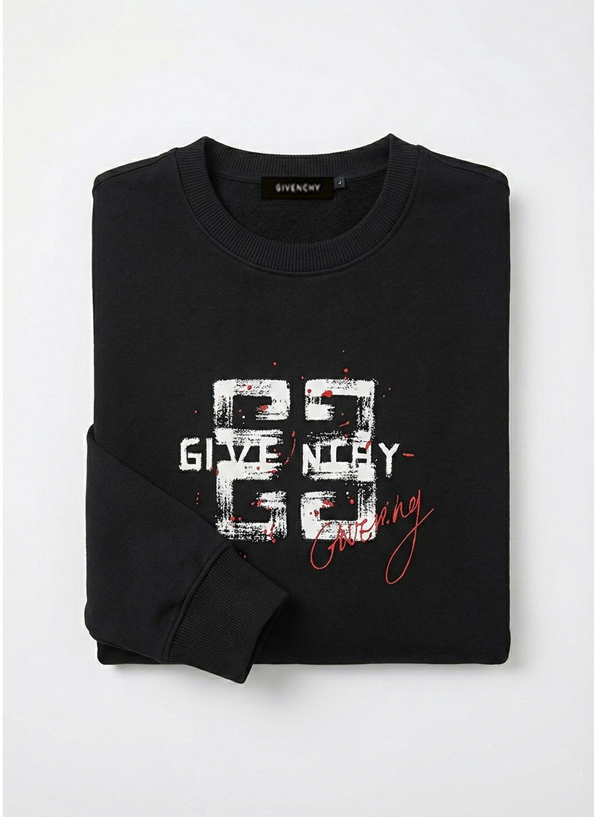 Givenchy Black Distressed Logo Crewneck Sweatshirt - image 3