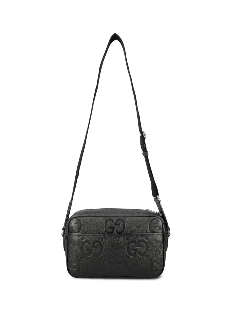 Gucci Jumbo Leather Crossbody Bag Black