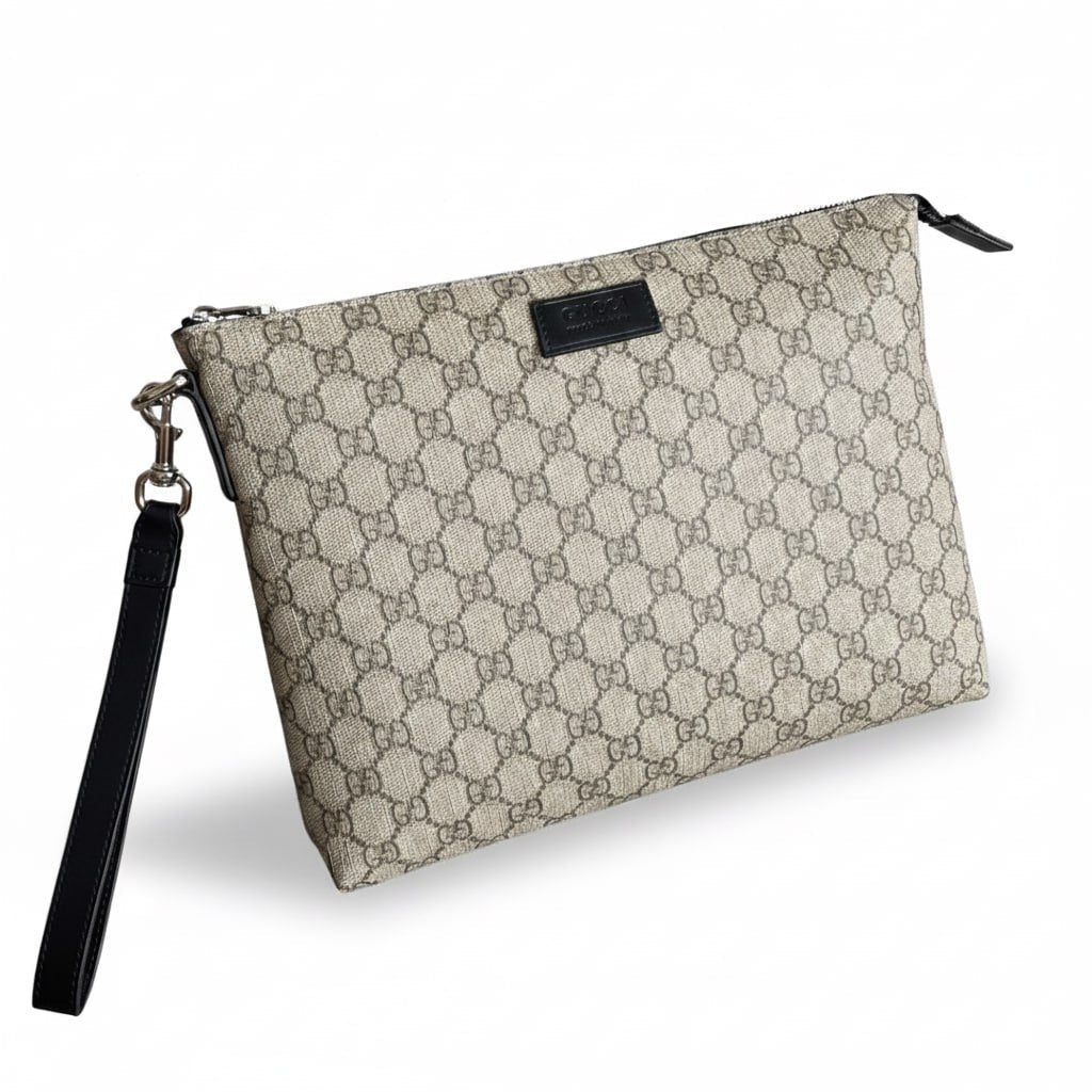 Gucci Canvas Zip Pouch with Wrist Strap - image 2