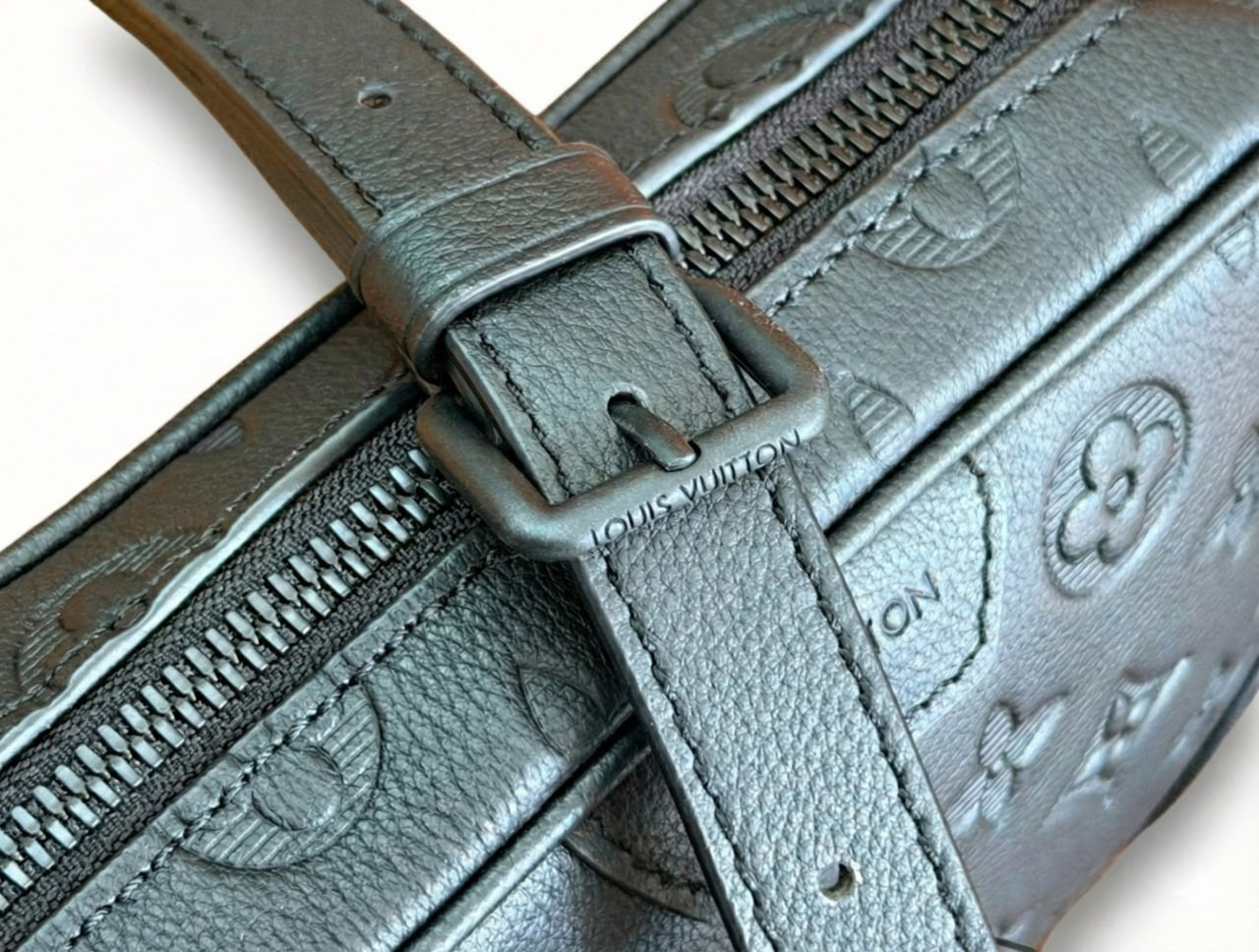 Louis Vuitton Monogram Embossed Leather Crossbody Bag (Black) - image 5