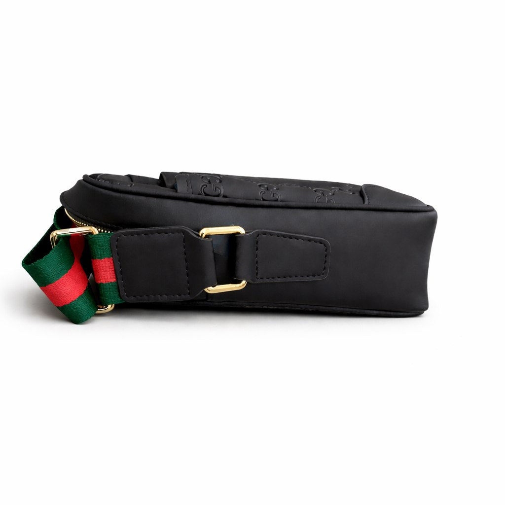 Gucci Embossed Leather Messenger Bag (Black) - image 6
