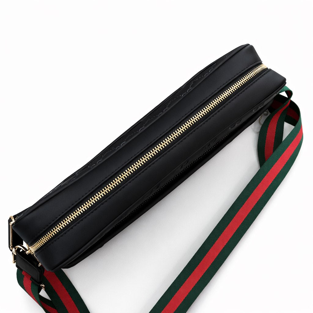 Gucci Embossed Leather Messenger Bag (Black) - image 5