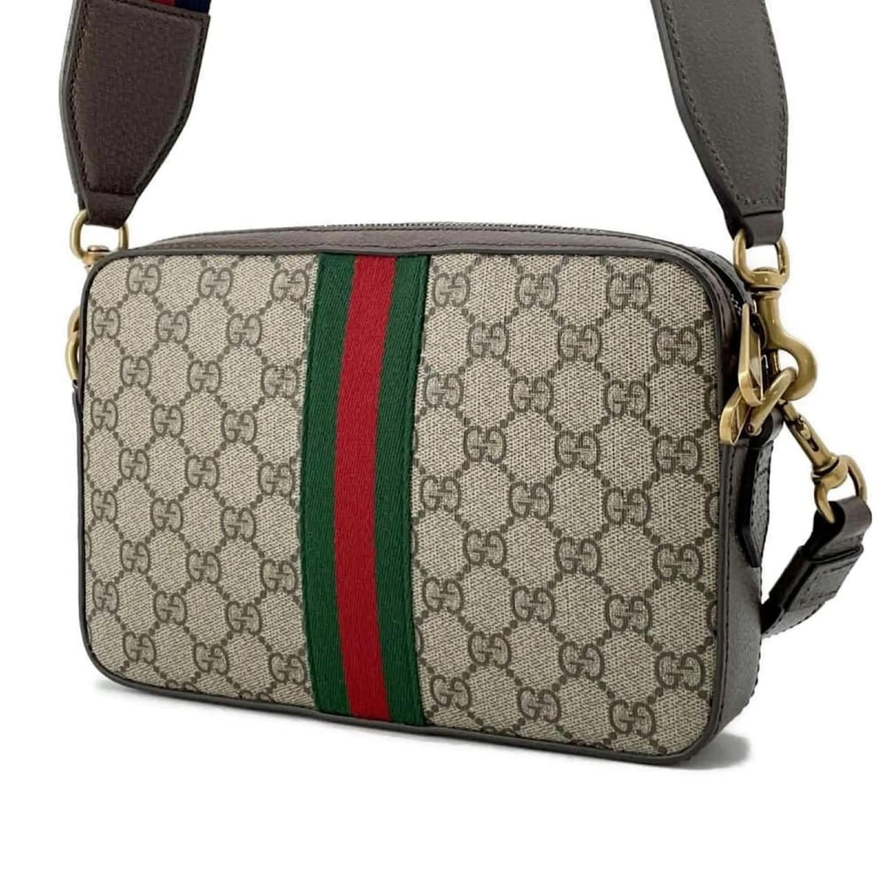 Gucci Supreme Web Stripe Crossbody Bag (Beige/Ebony) - image 2