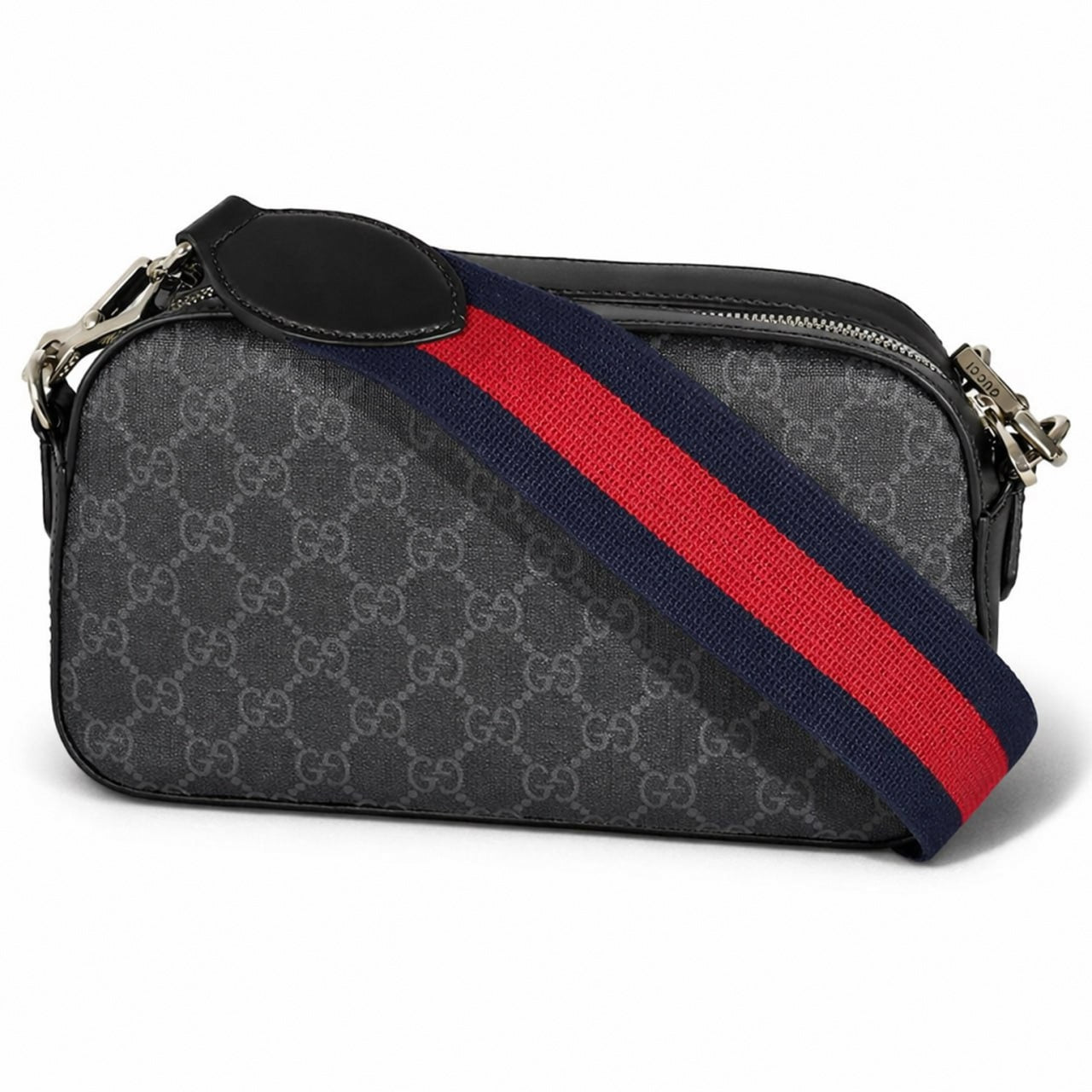 Gucci Supreme Canvas Crossbody Bag (Black/Grey) - image 4