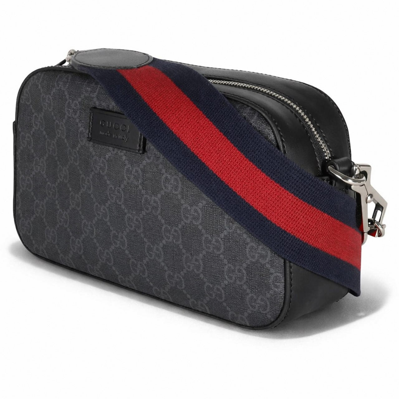 Gucci Supreme Canvas Crossbody Bag (Black/Grey) - image 3