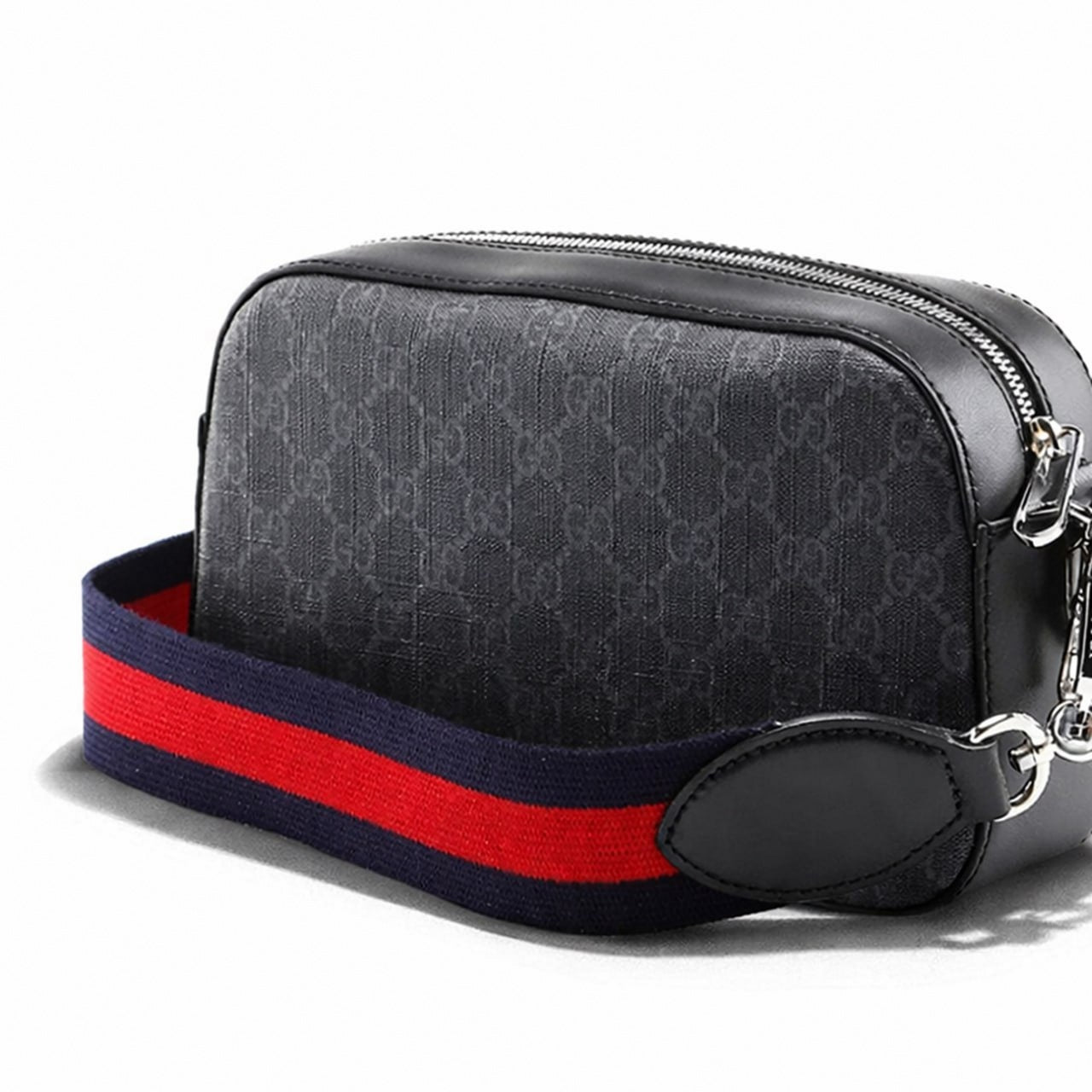 Gucci Supreme Canvas Crossbody Bag (Black/Grey) - image 5