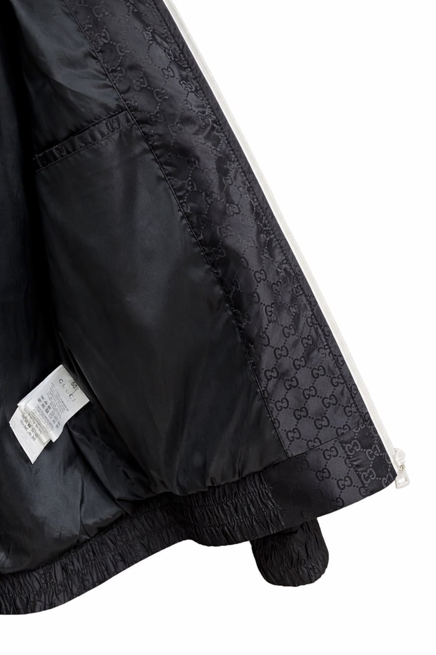 Gucci GG Jacquard Hooded Windbreaker Jacket with Contrast Zip – Black - image 7