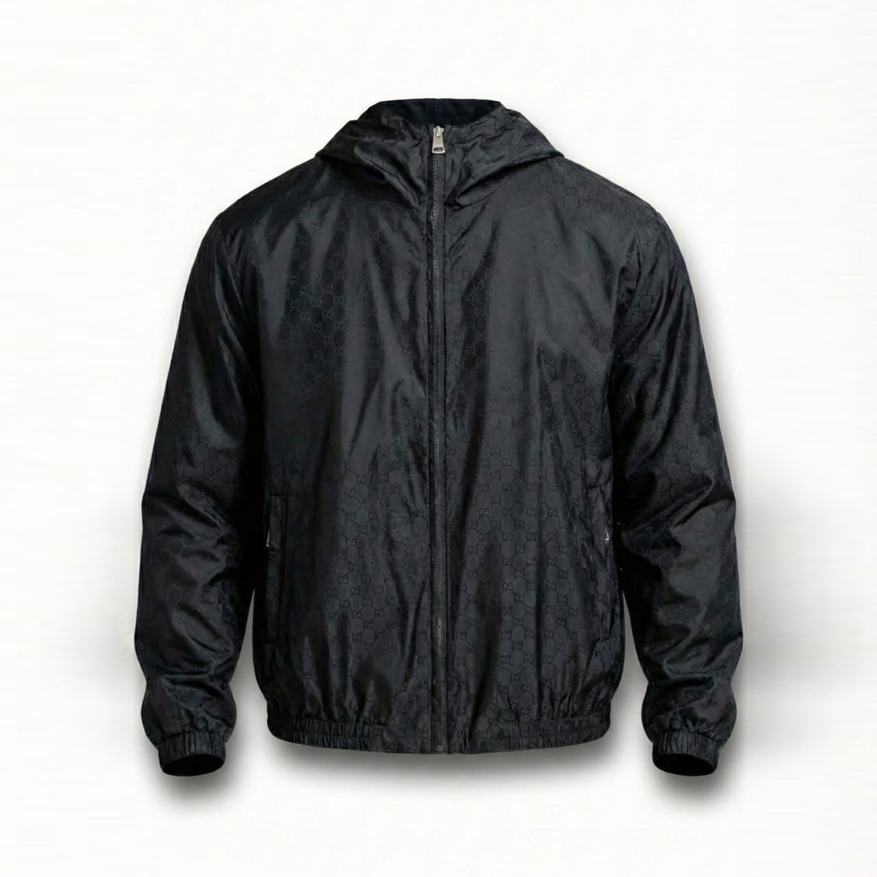 Gucci GG Jacquard Hooded Windbreaker Jacket – Black - image 8