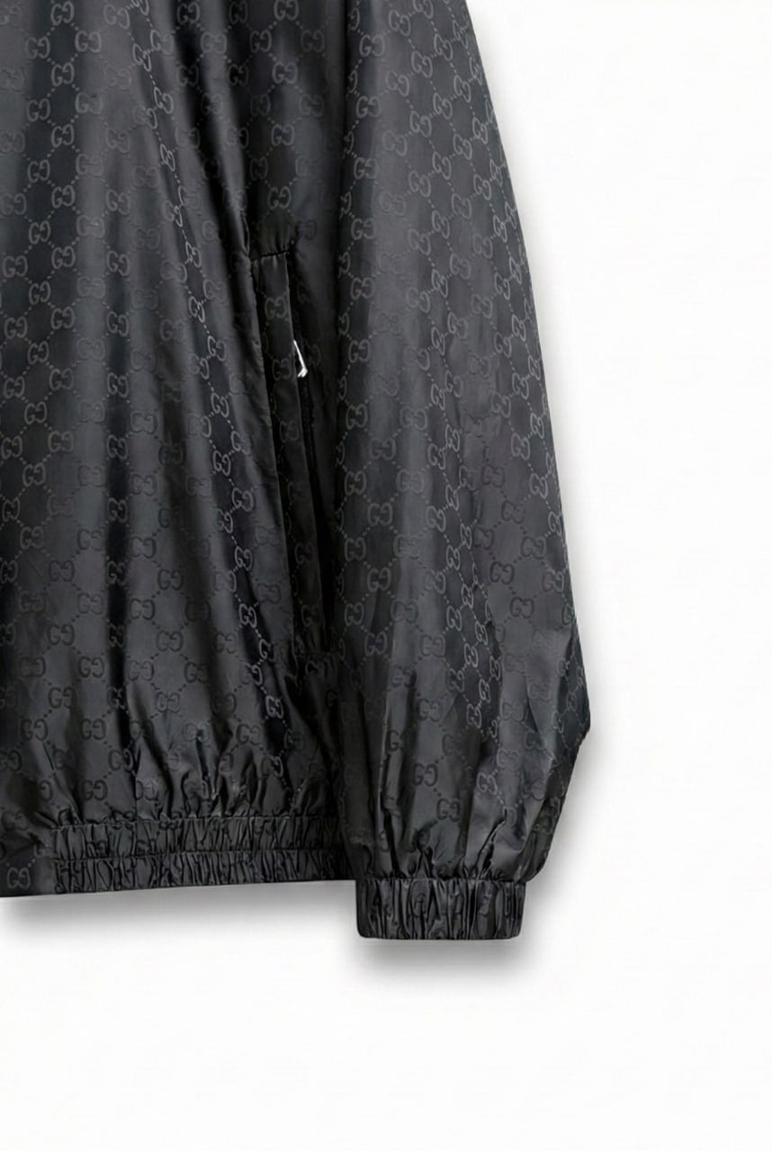 Gucci GG Jacquard Hooded Windbreaker Jacket – Black - image 6