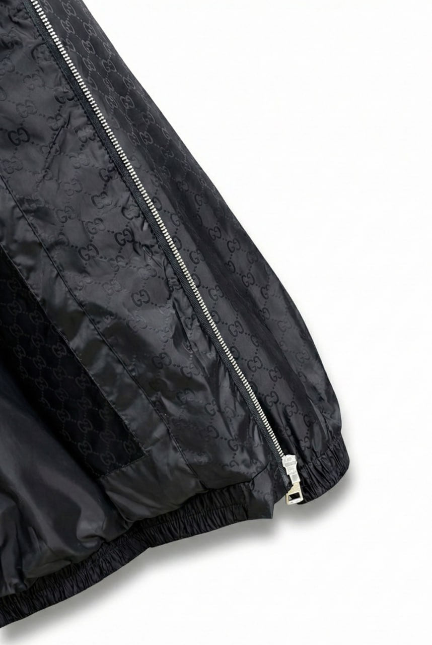 Gucci GG Jacquard Hooded Windbreaker Jacket – Black - image 5