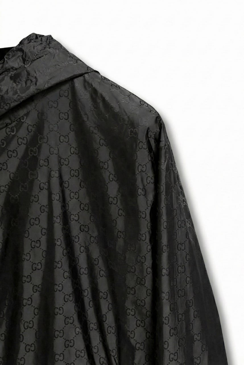 Gucci GG Jacquard Hooded Windbreaker Jacket – Black - image 7