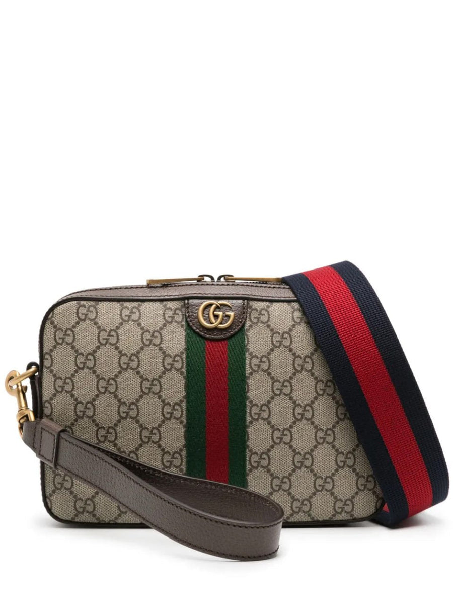 Gucci Supreme Web Stripe Crossbody Bag (Beige/Ebony)
