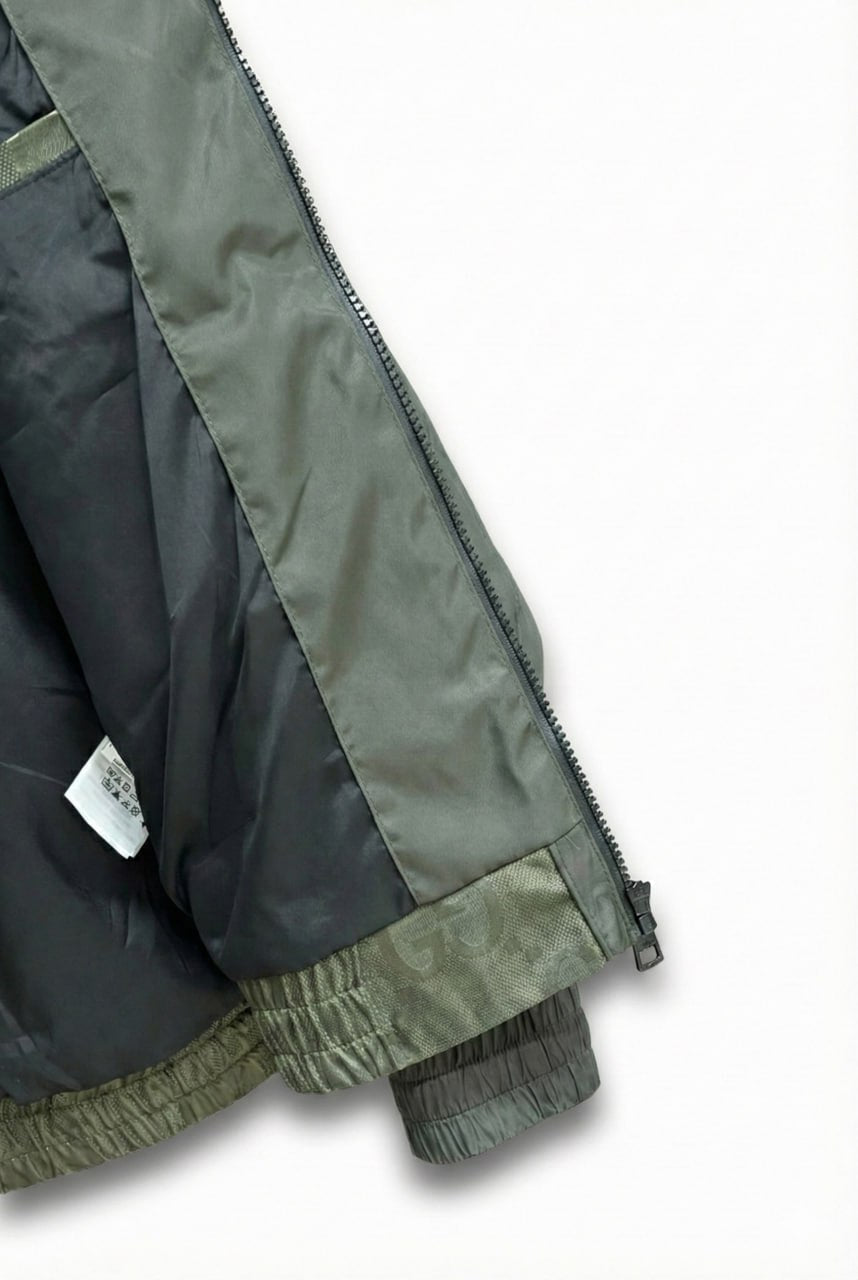 Gucci GG Jacquard Hooded Windbreaker Jacket with Web Stripe Sleeves – Olive Green - image 5