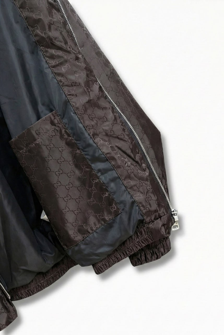 Gucci GG Jacquard Hooded Windbreaker Jacket – Brown - image 7