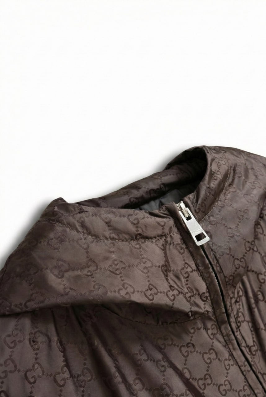 Gucci GG Jacquard Hooded Windbreaker Jacket – Brown - image 4