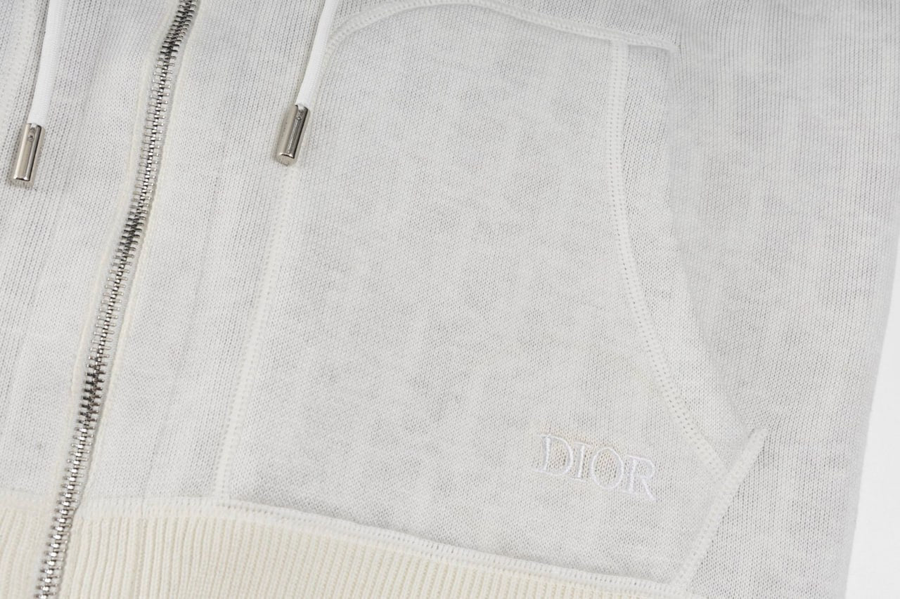 Dior Signature Zip-Up Hoodie in Ivory with Dior Oblique Lining - image 5