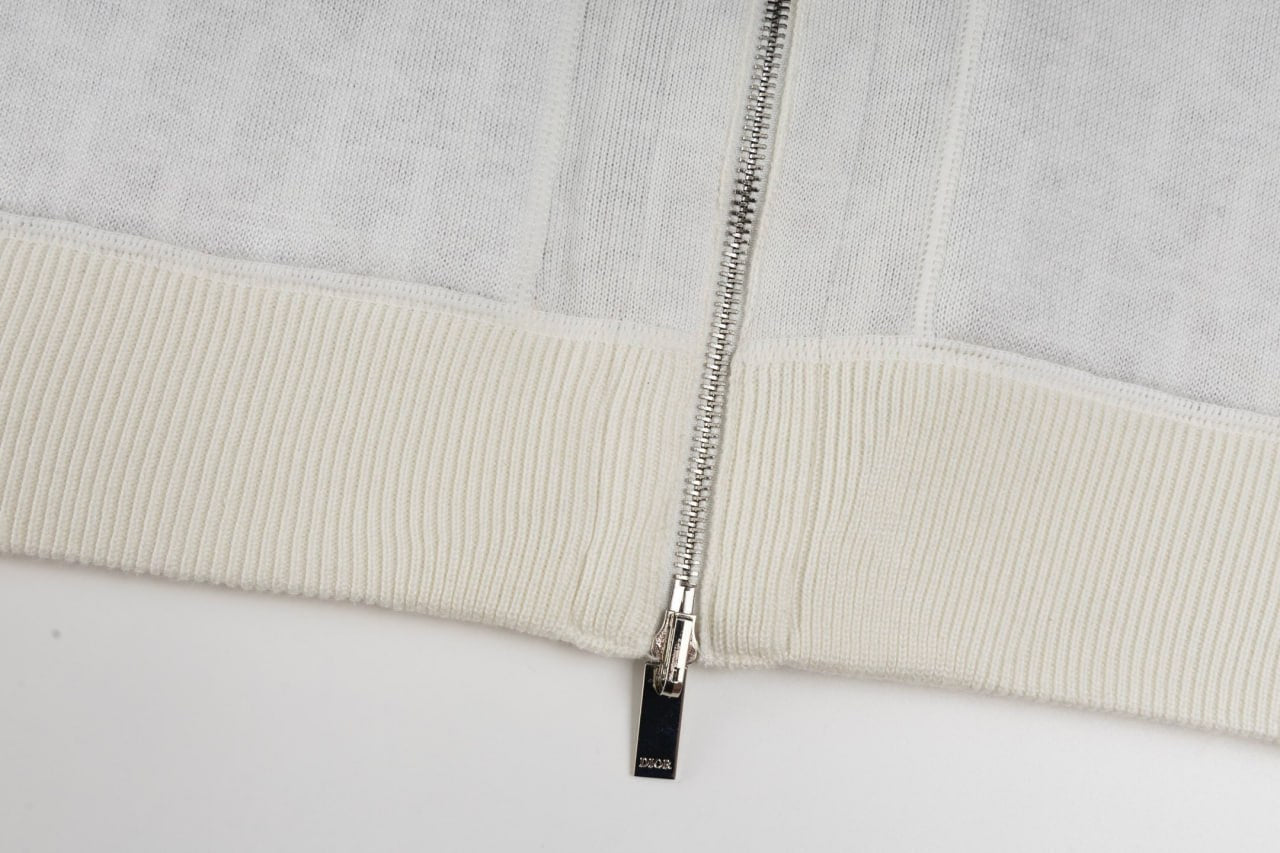Dior Signature Zip-Up Hoodie in Ivory with Dior Oblique Lining - image 7