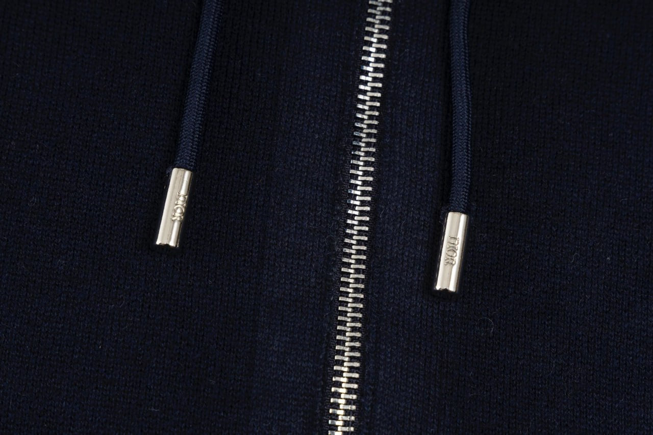Dior Signature Navy Zip-Up Hoodie with Monogram Lining - image 5