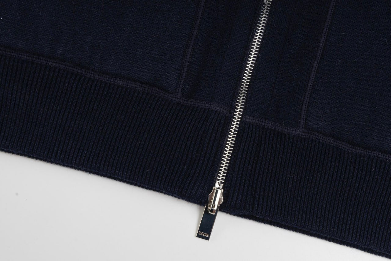 Dior Signature Navy Zip-Up Hoodie with Monogram Lining - image 7