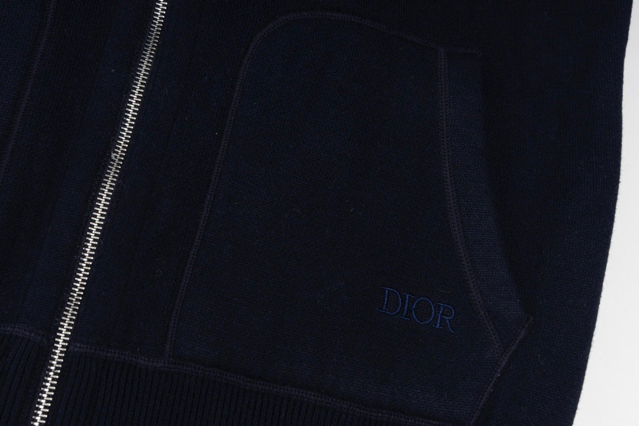 Dior Signature Navy Zip-Up Hoodie with Monogram Lining - image 6