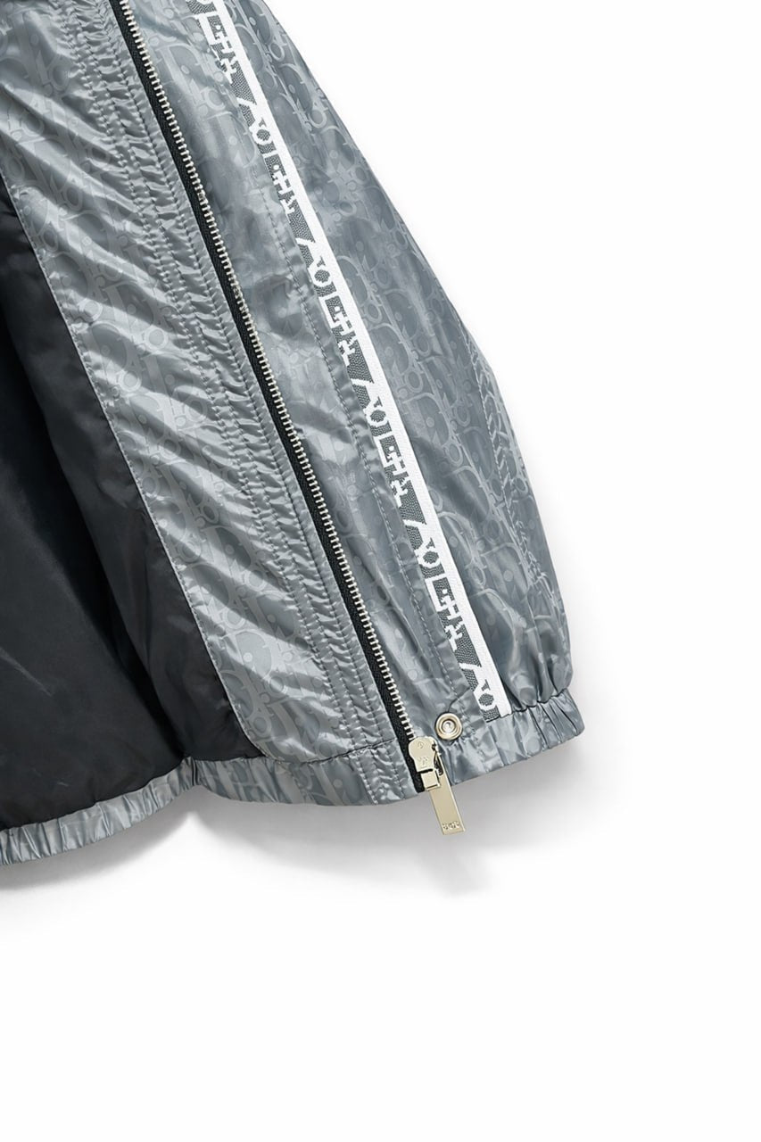 Dior Oblique Grey Hooded Windbreaker with Signature Tape - image 5