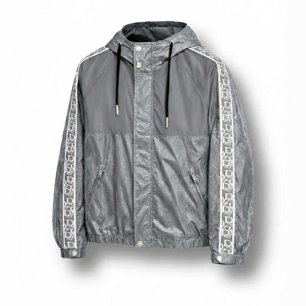 Dior Oblique Grey Hooded Windbreaker with Signature Tape - image 7