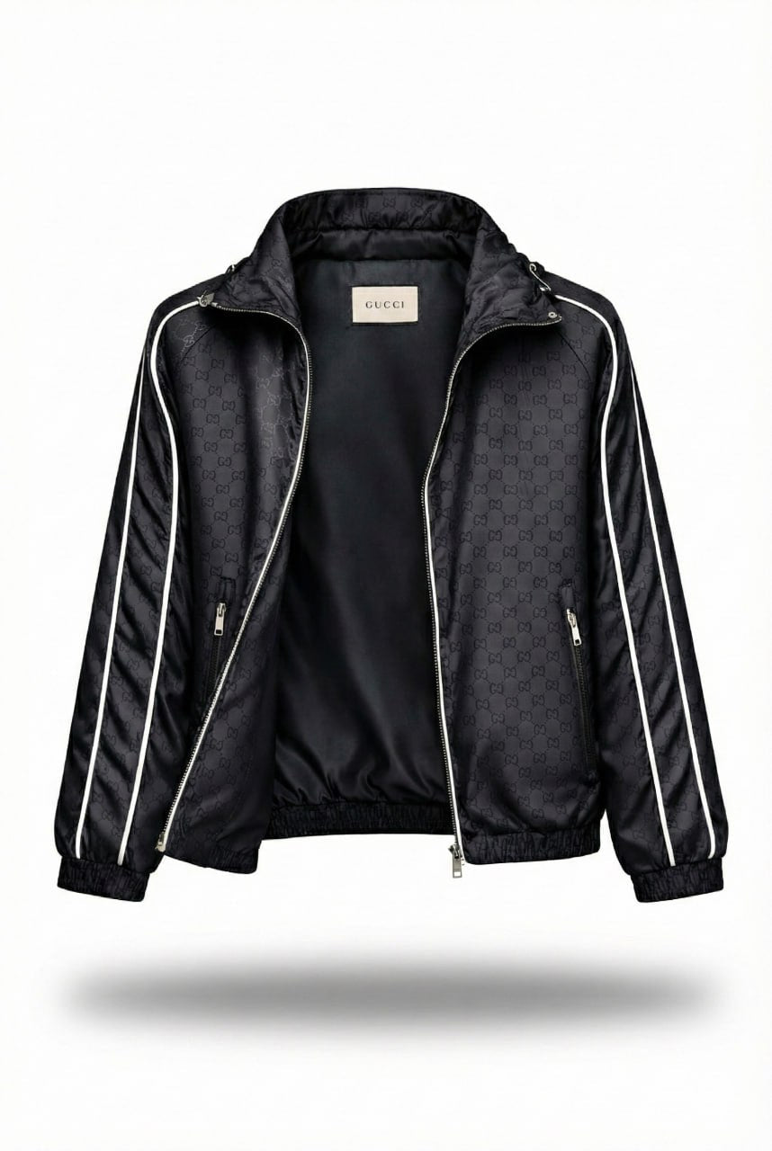 Gucci GG Monogram Hooded Zip Jacket – Black - image 3