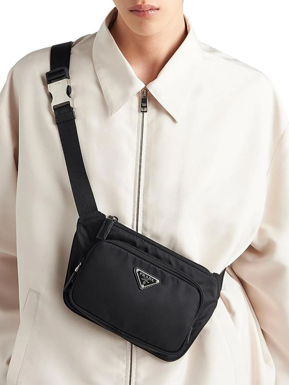 Prada Re-Nylon Belt Bag (Black) - image 6