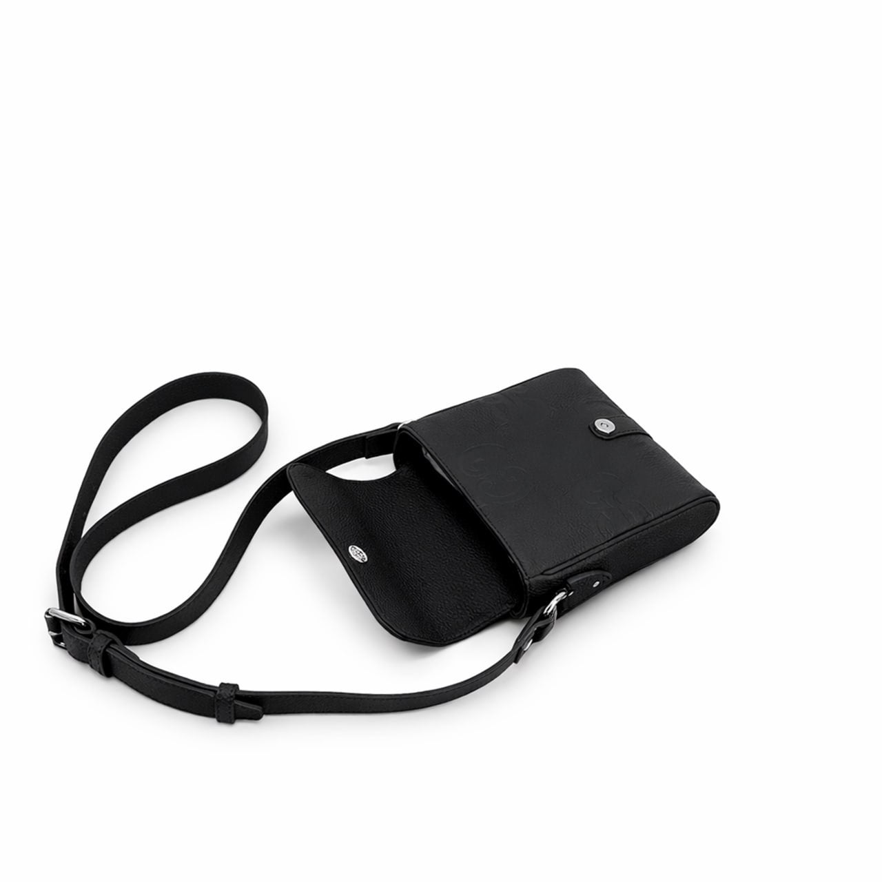 Gucci Embossed Leather Mini Crossbody Bag (Black) - image 5