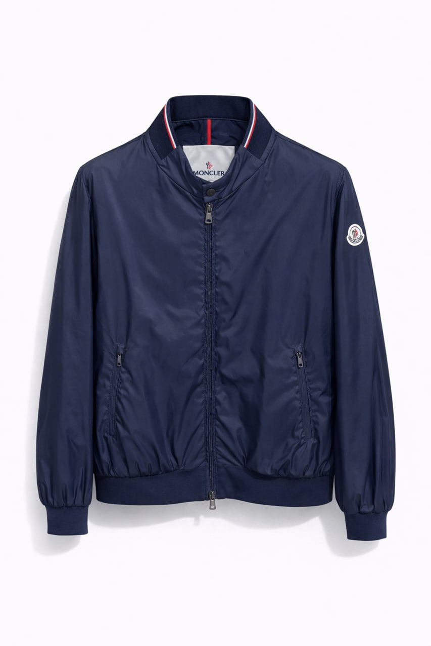 Moncler Classic Nylon Bomber Jacket – Navy Blue