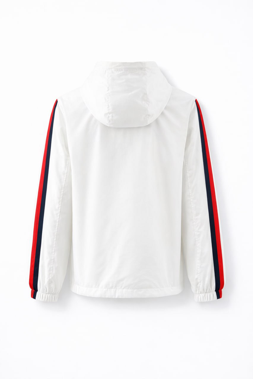 Moncler Tricolour Stripe Hooded Jacket – White - image 2