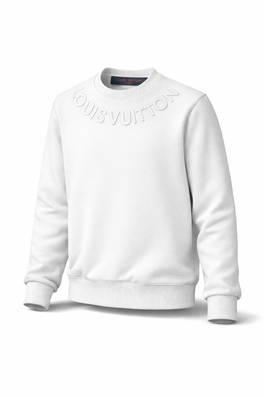 Louis Vuitton LV Tonal Logo Crewneck Sweatshirt – White