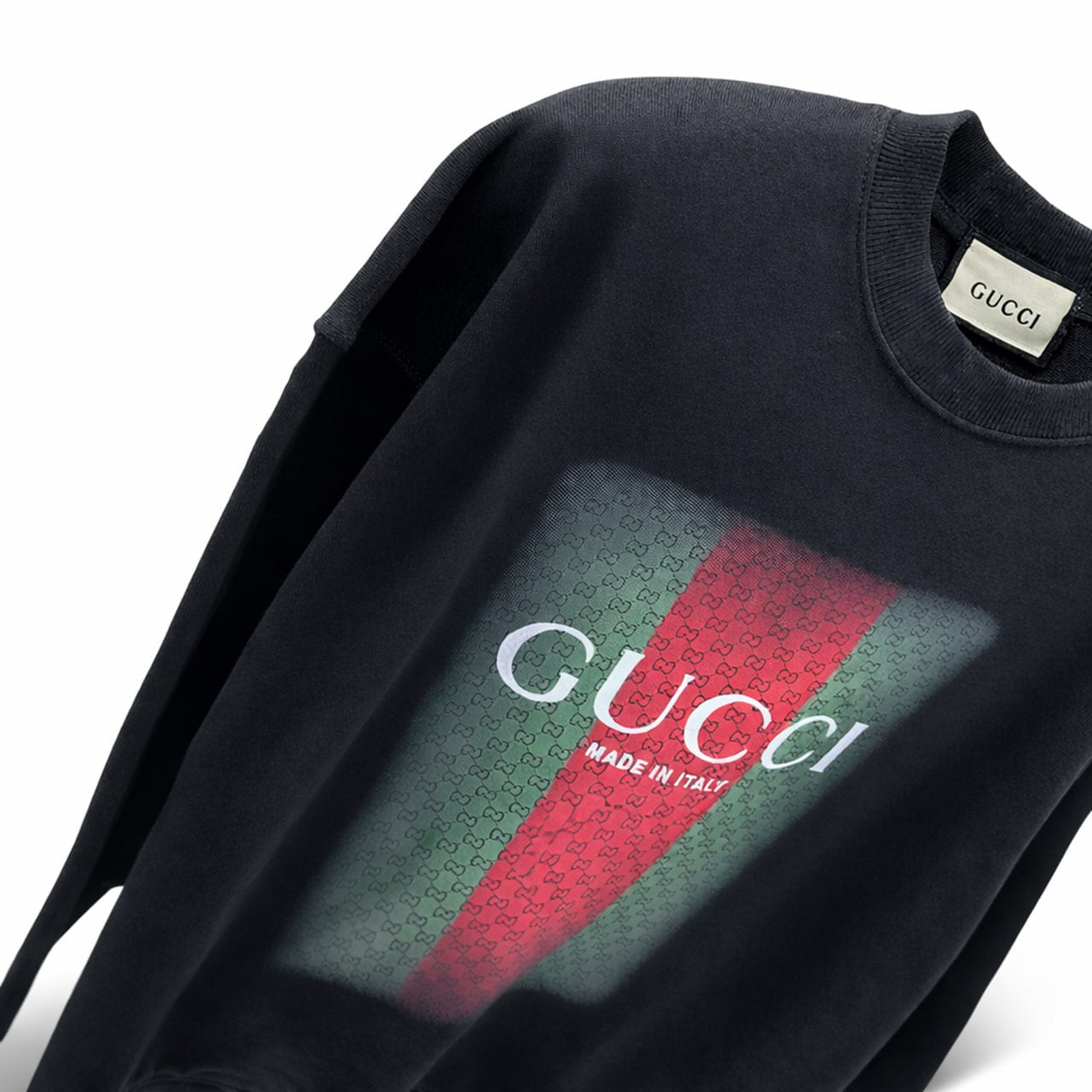 Gucci GG Web Stripe Logo Crewneck Sweatshirt – Black - image 6