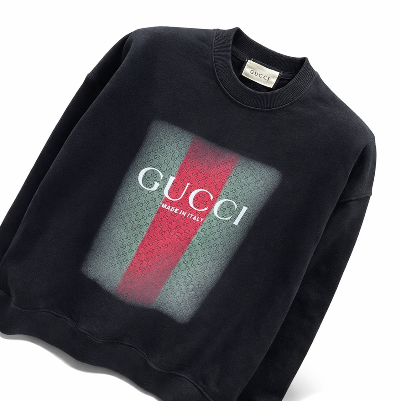 Gucci GG Web Stripe Logo Crewneck Sweatshirt – Black - image 4
