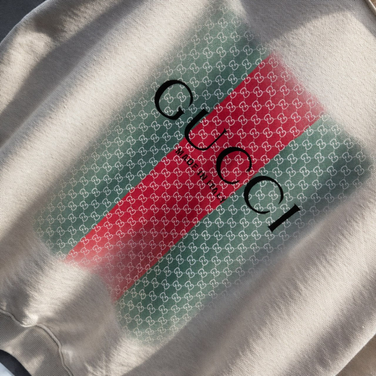 Gucci GG Web Stripe Logo Crewneck Sweatshirt – Cream - image 4