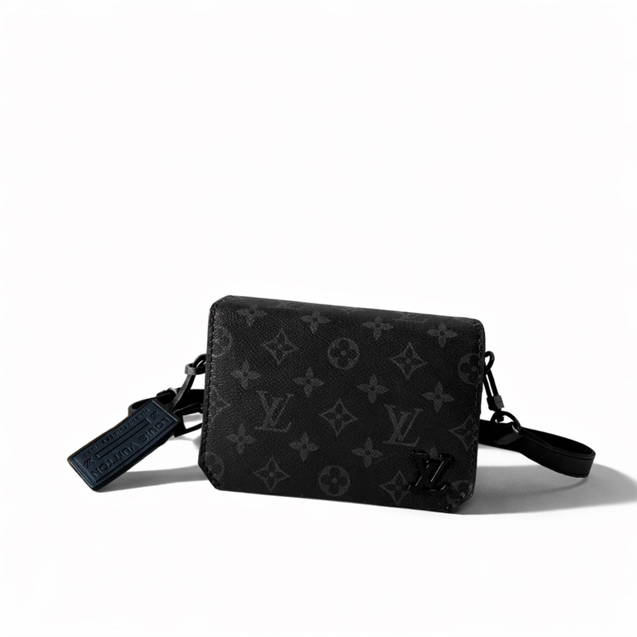 Louis Vuitton Monogram Eclipse Slim Pochette Crossbody (Black Hardware)