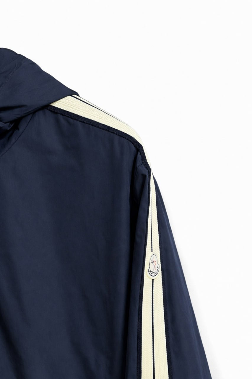 Moncler Hooded Nylon Jacket with Signature Stripe – Navy - image 5