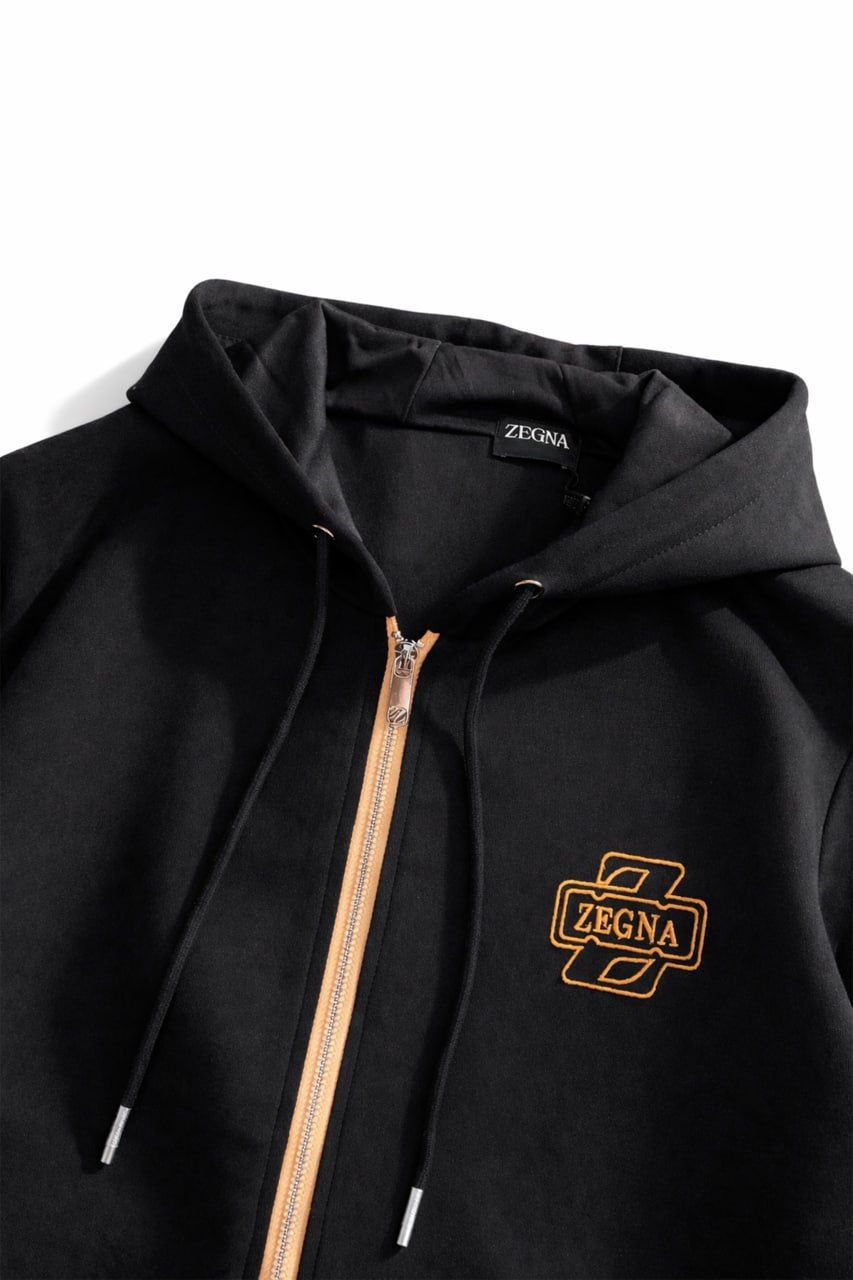Zegna Logo-Embroidered Zip Hoodie & Joggers Set - image 3