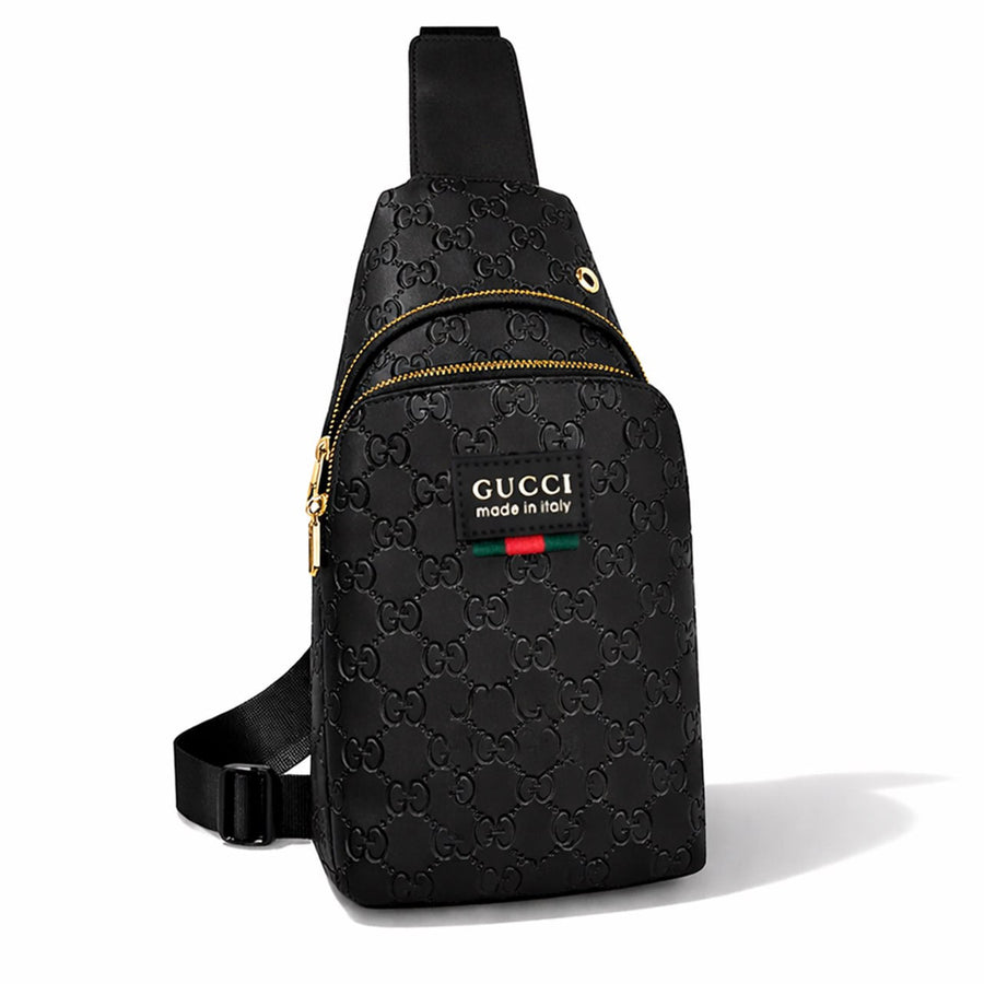Gucci Embossed Leather Sling Bag (Black)