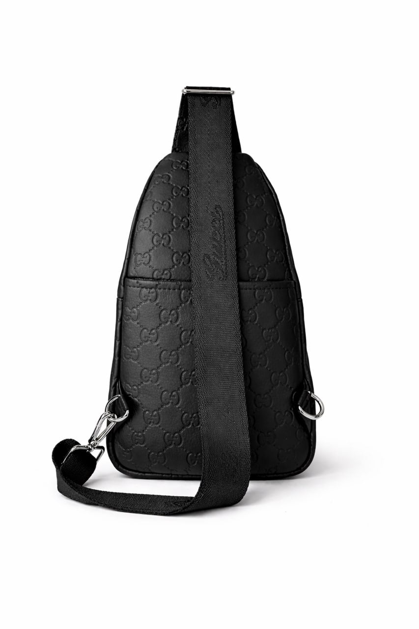 Gucci Embossed Leather Sling Bag (Black) - image 2