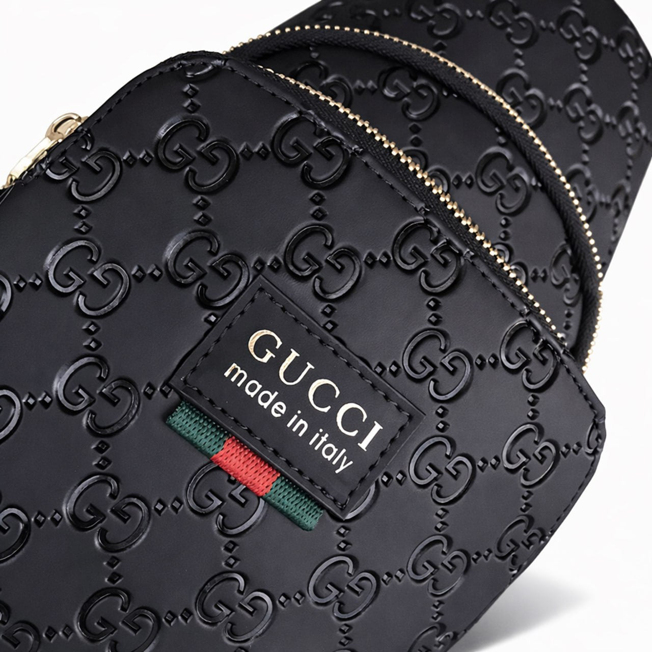 Gucci Embossed Leather Sling Bag (Black) - image 3