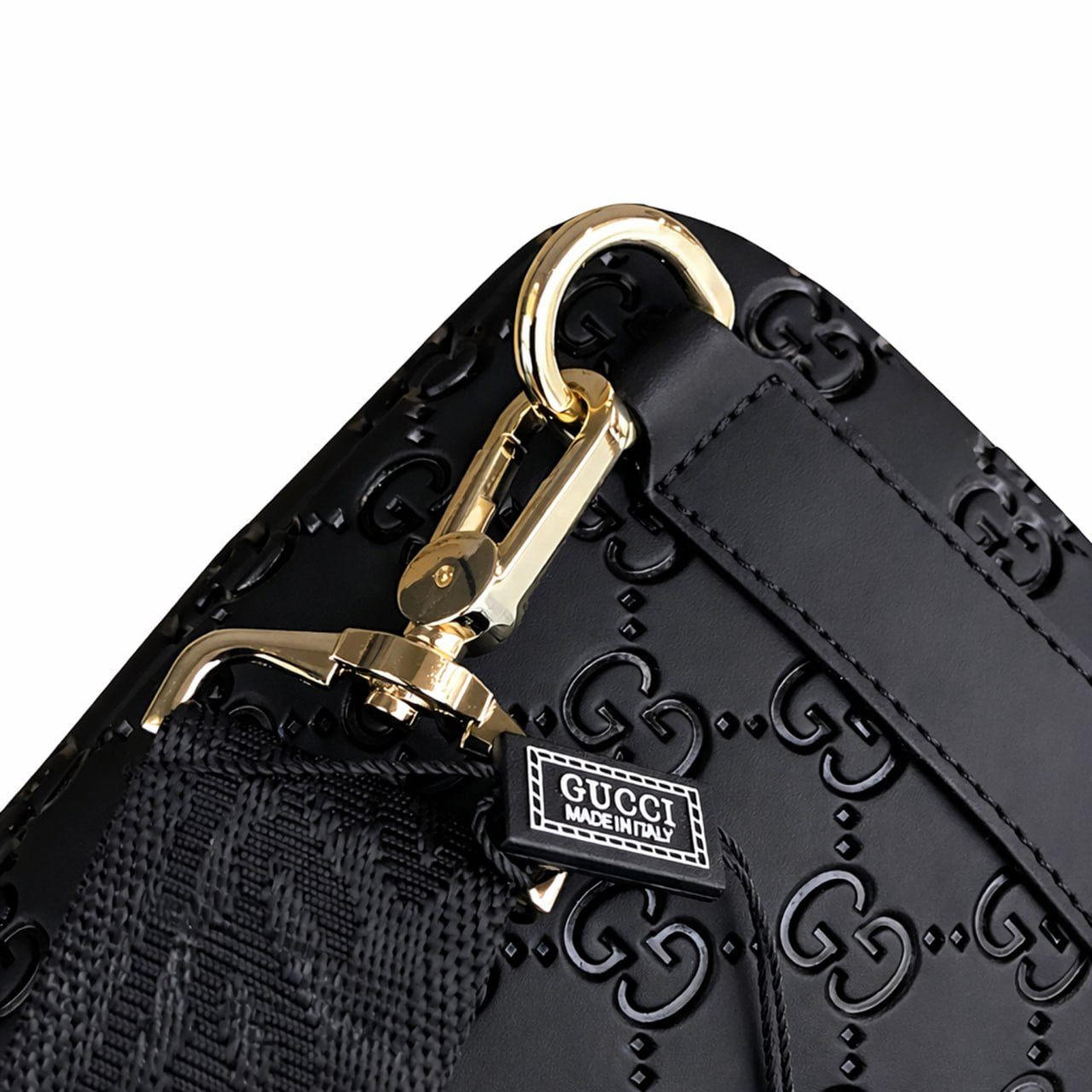 Gucci Embossed Leather Sling Bag (Black) - image 6