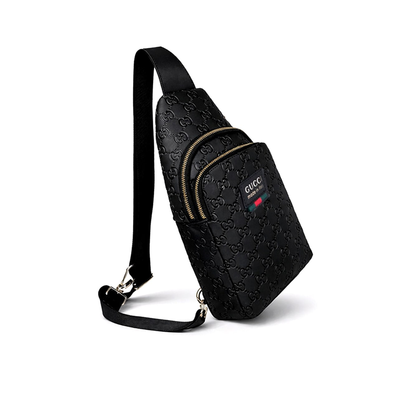 Gucci Embossed Leather Sling Bag (Black) - image 4