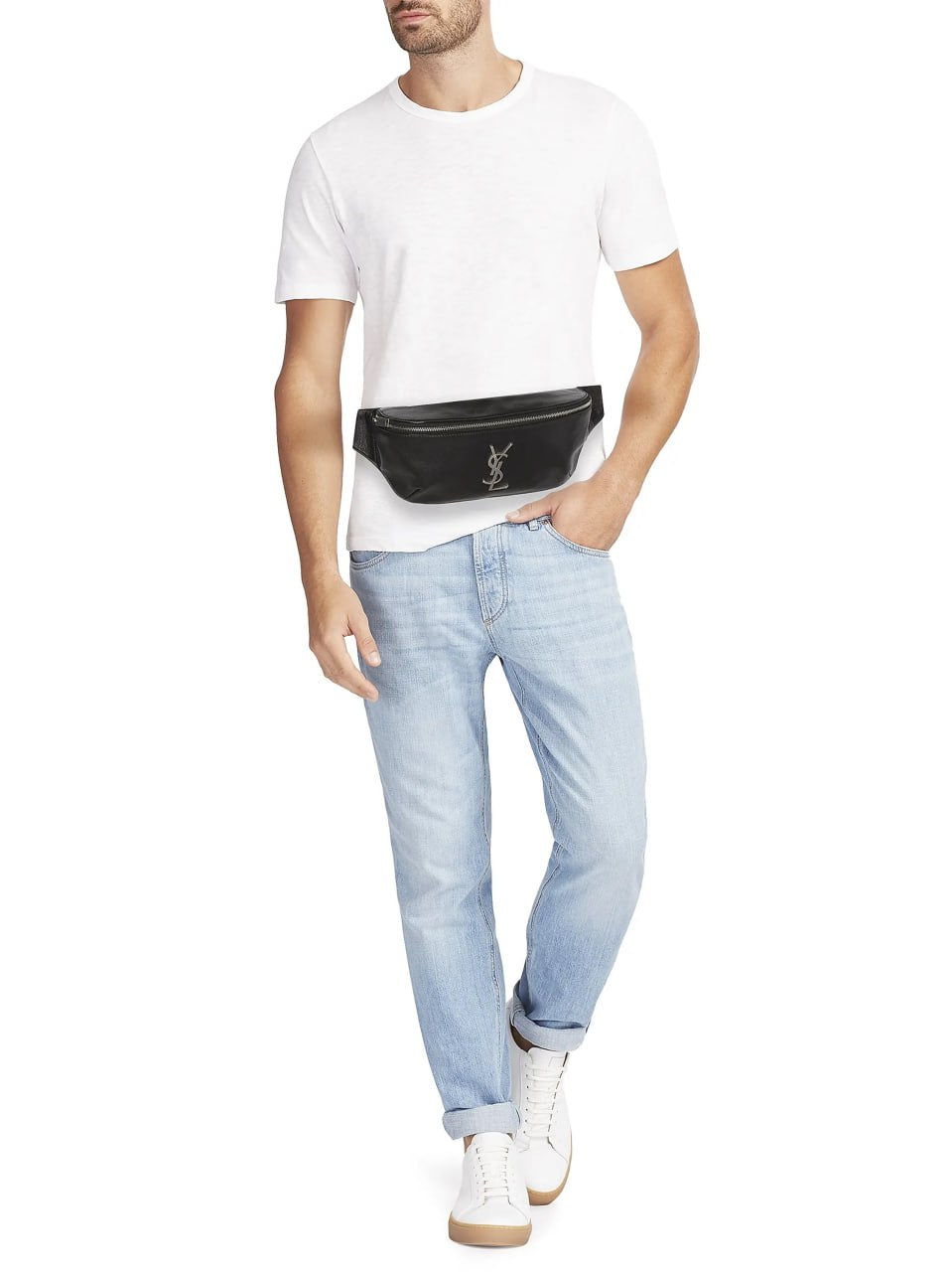 Gucci Monogram Leather Belt Bag (Black) - image 5