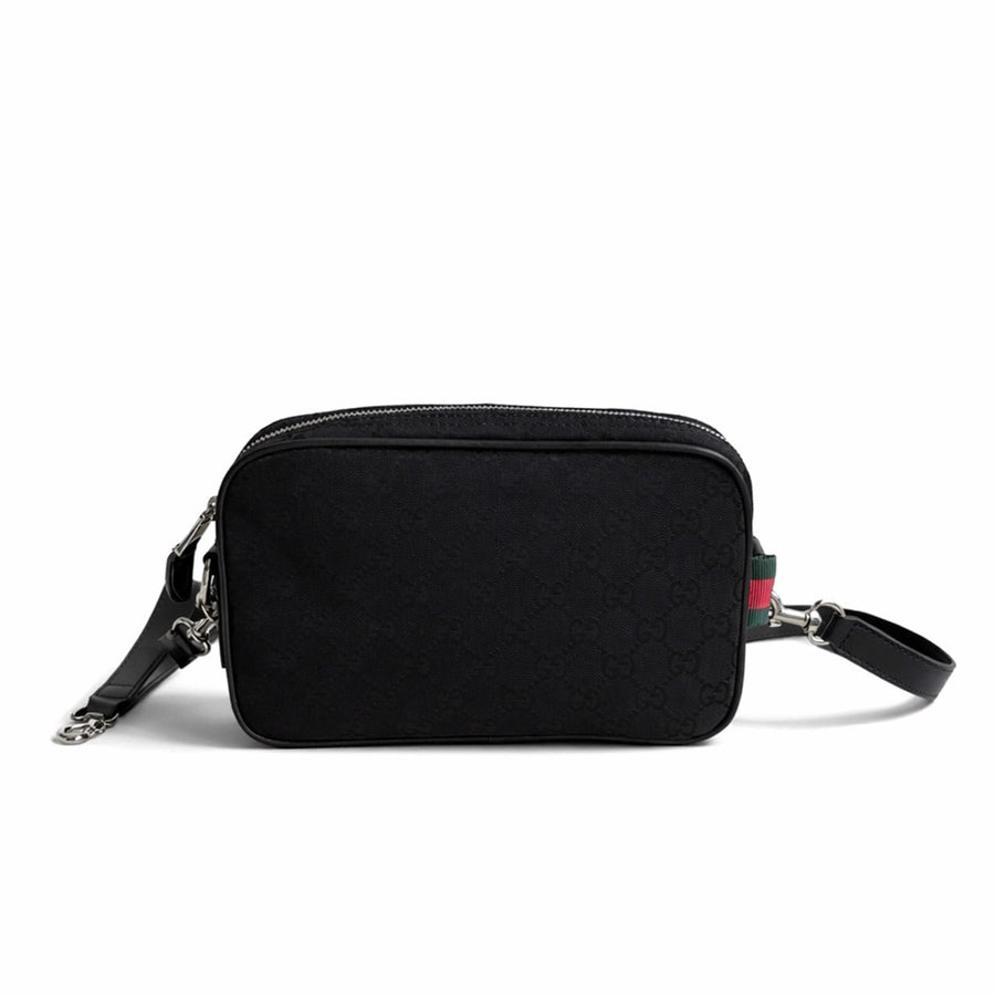 Gucci Canvas Minimalist Crossbody Bag (Black)