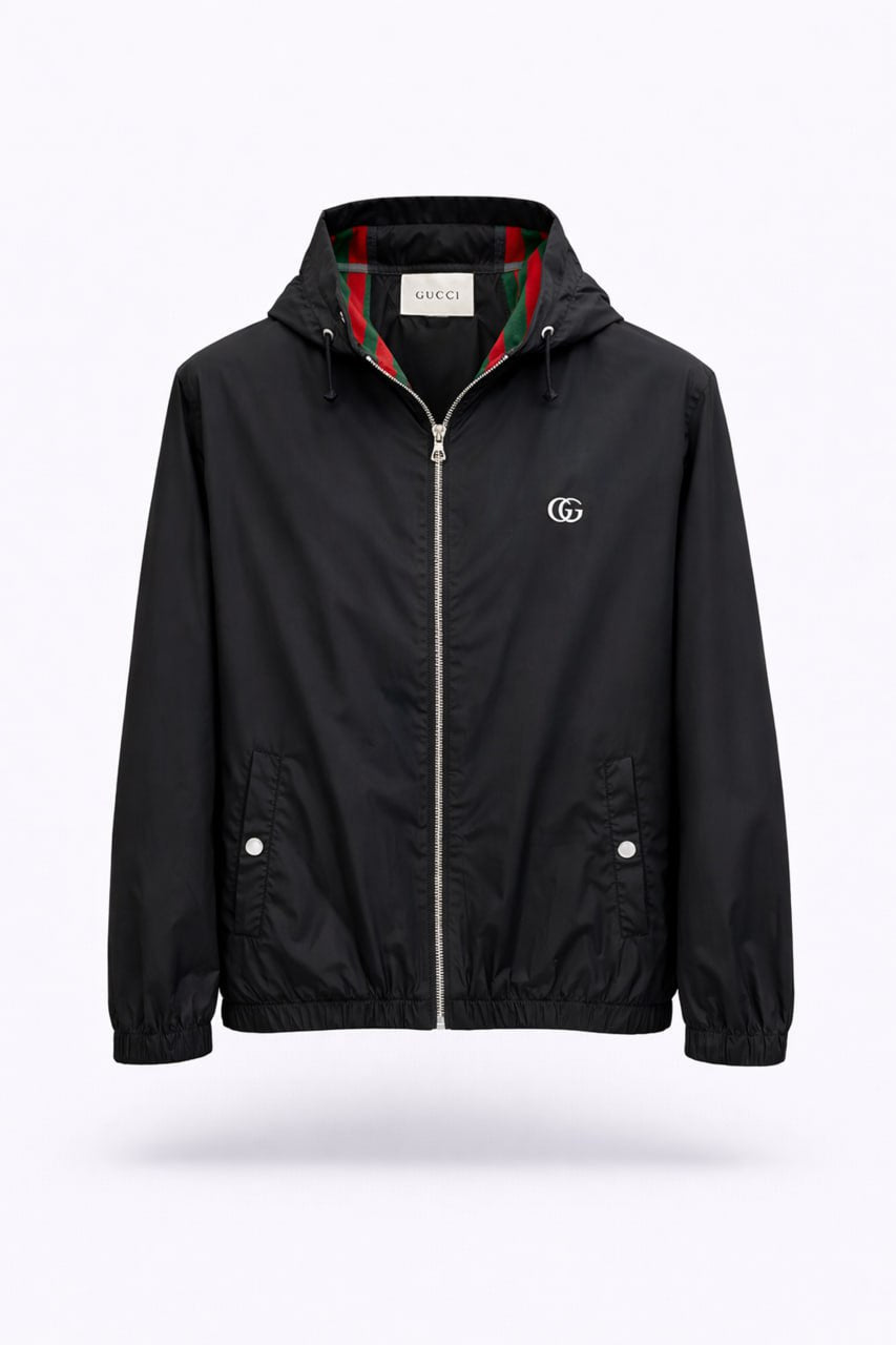 Gucci GG Logo Hooded Windbreaker Jacket