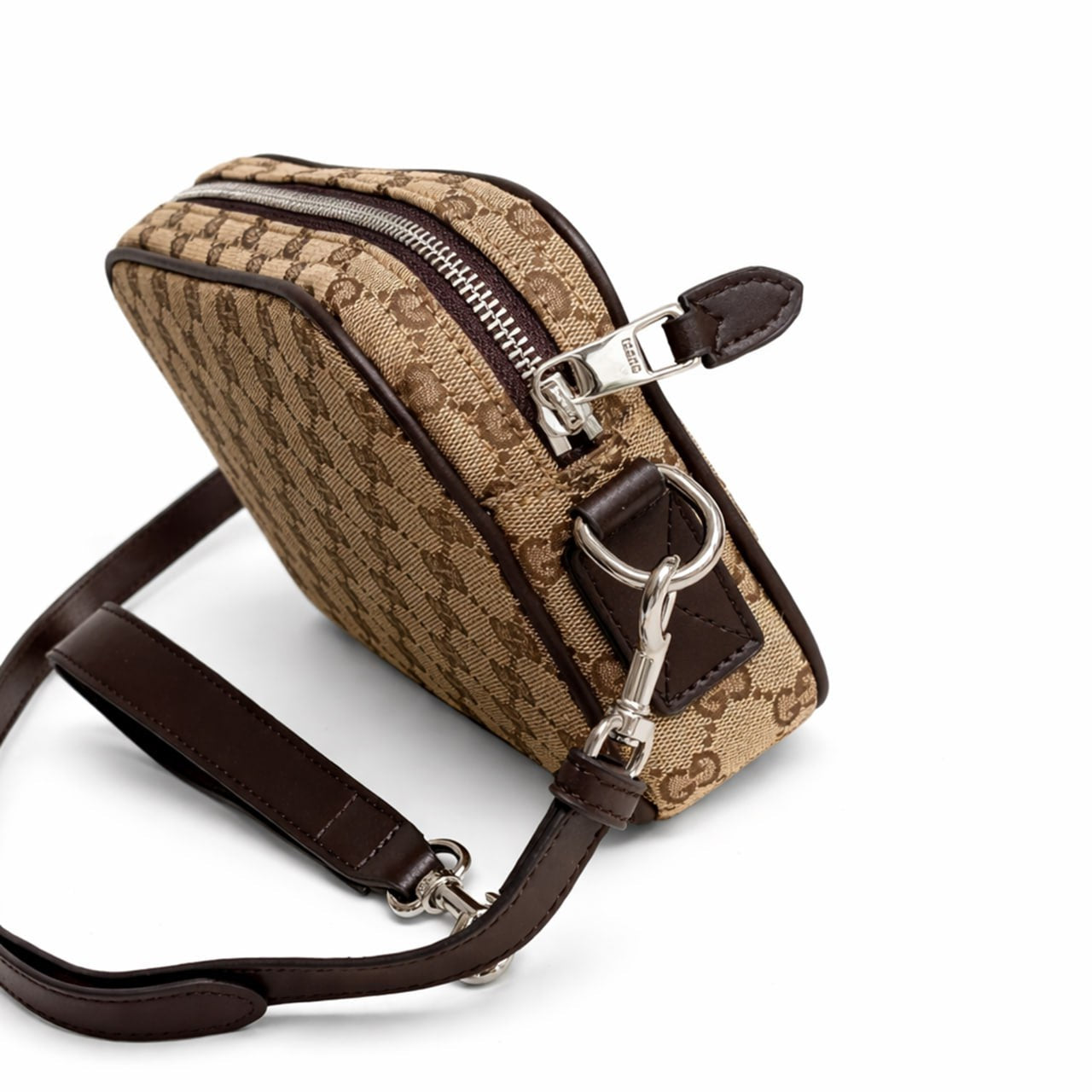 Gucci Supreme Canvas Crossbody / Clutch Bag (Beige/Ebony) - image 6