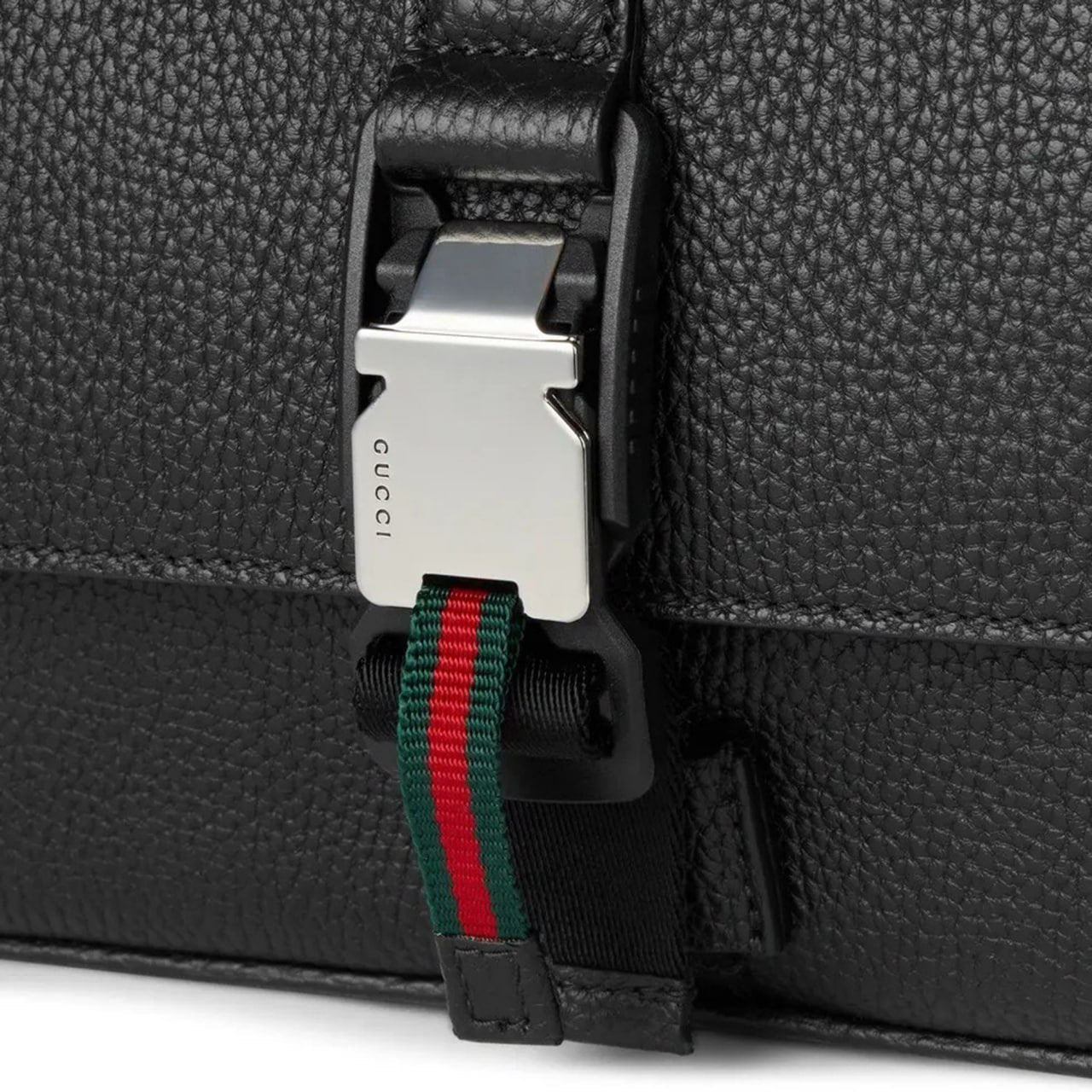 Gucci Web Detail Leather Crossbody Bag (Black) - image 7