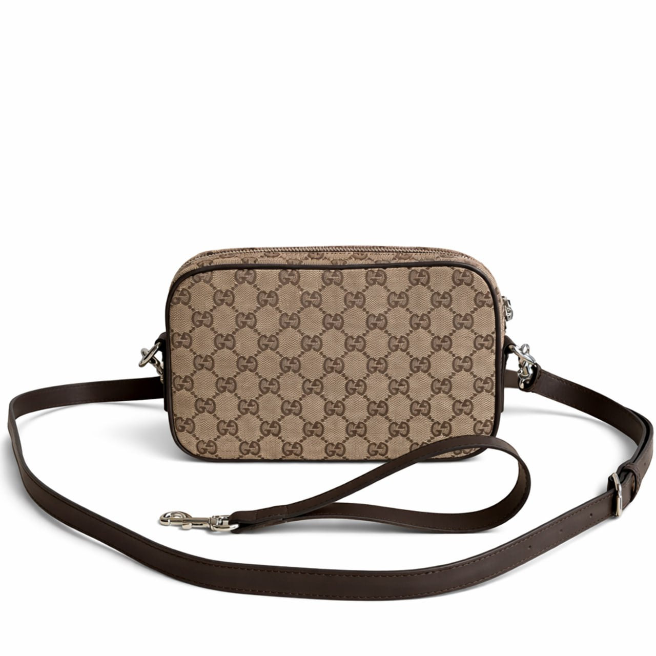 Gucci Supreme Canvas Crossbody / Clutch Bag (Beige/Ebony) - image 5